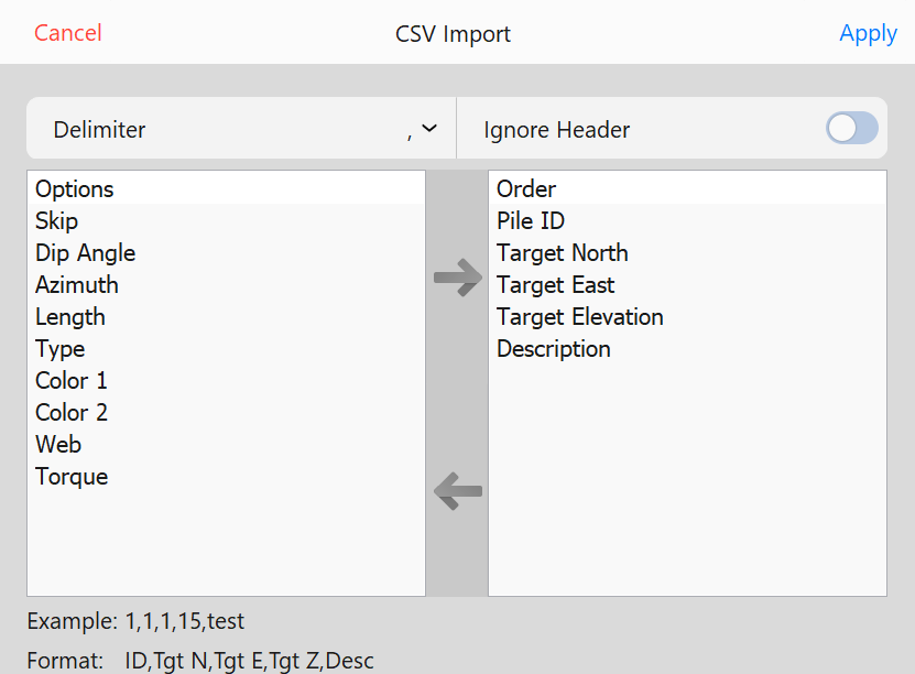 Import CSV