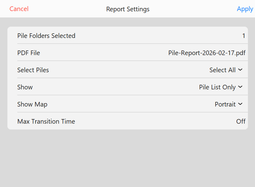 Pile Report