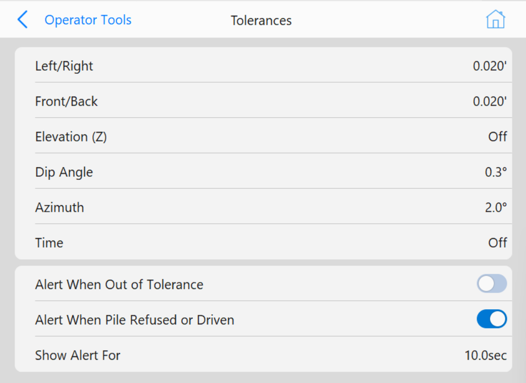 Pile Tolerances