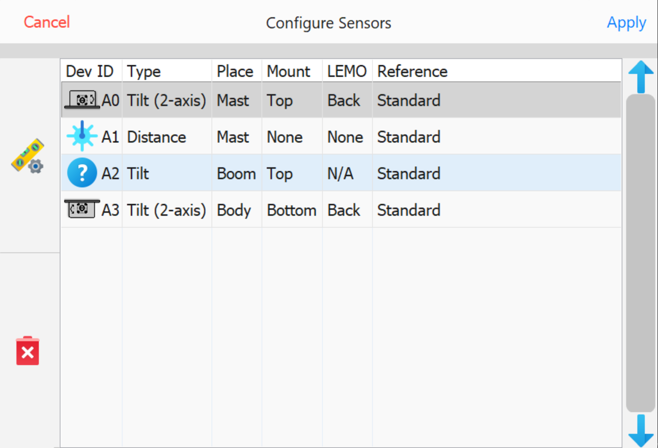 Configure Sensors