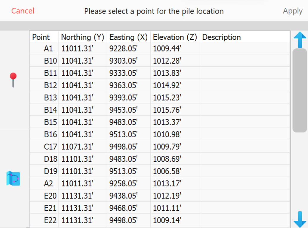 Select Calibration Pile