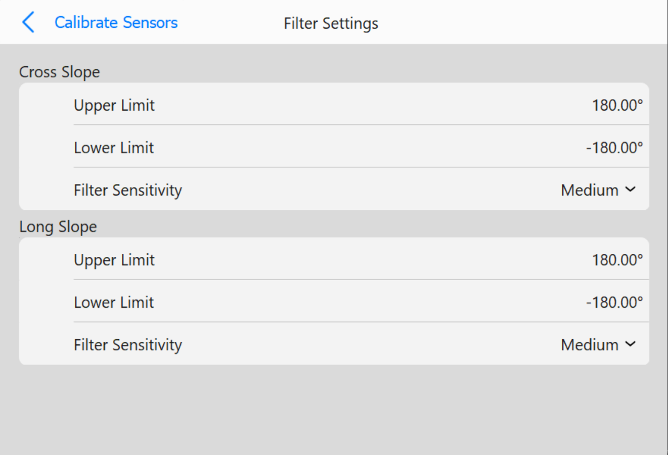 Filter Settings
