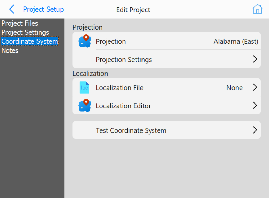 Edit Project Coordinate System