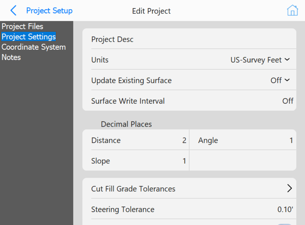 Edit Project Settings