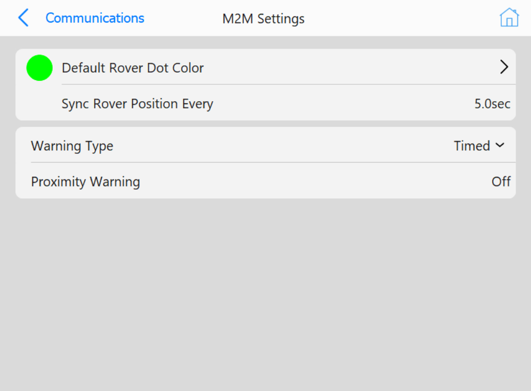 M2M Rover Settings