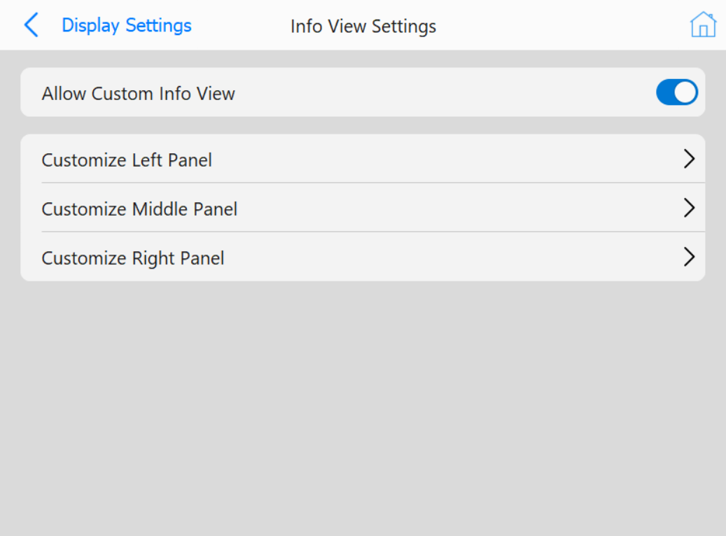 Info View Custom Settings