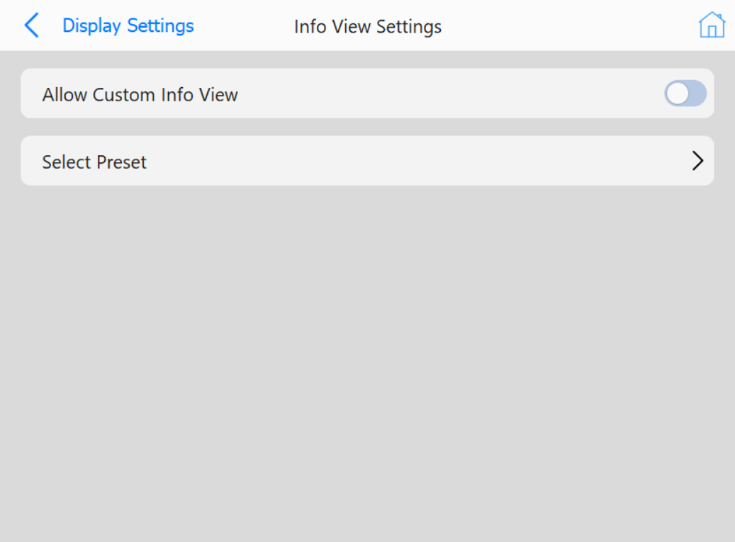 Info View Preset Settings