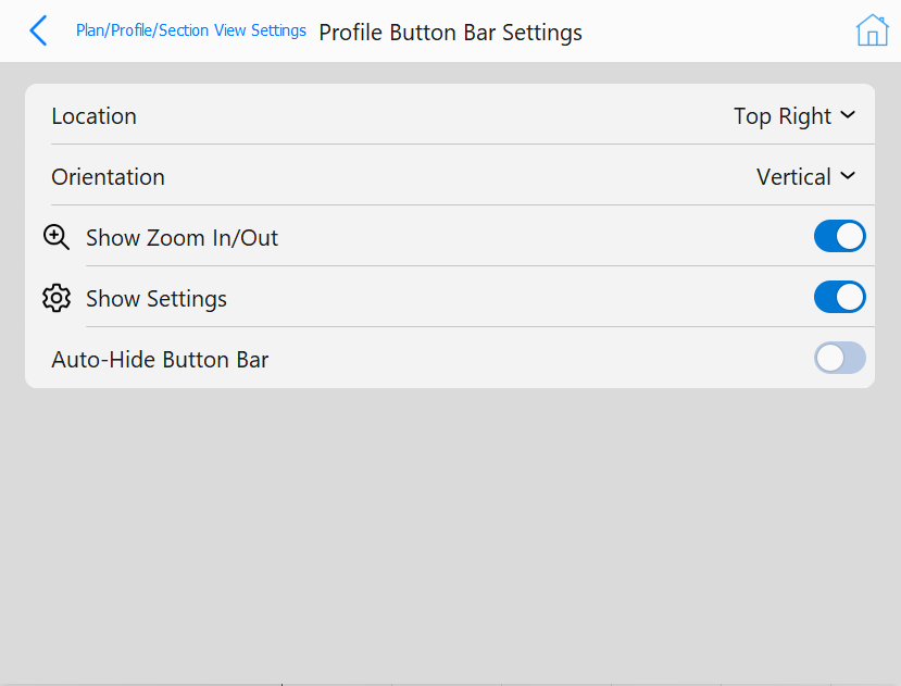 Profile View Button Bar Settings