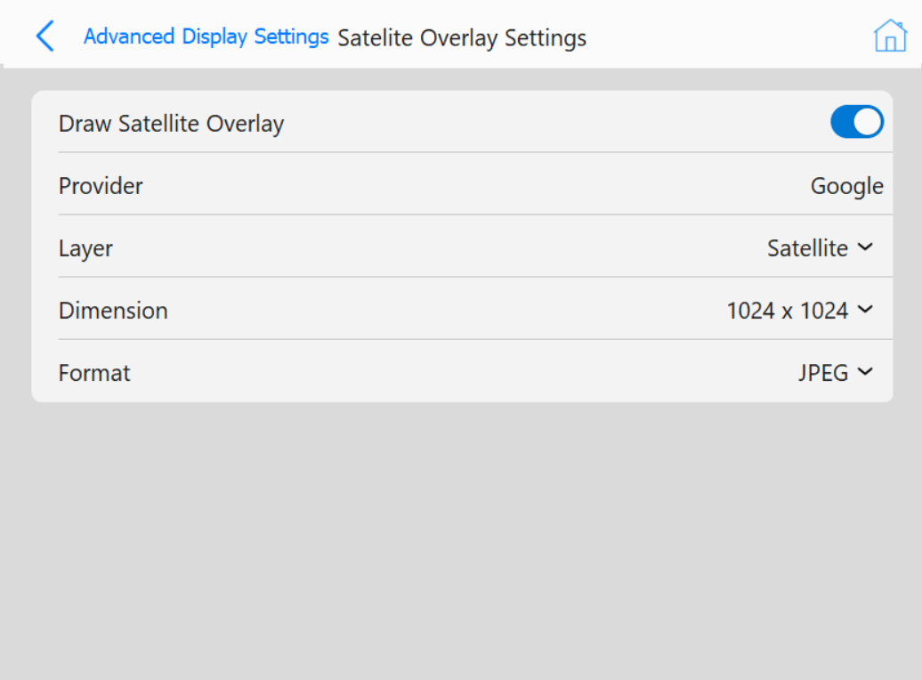 Satellite Overlay Settings