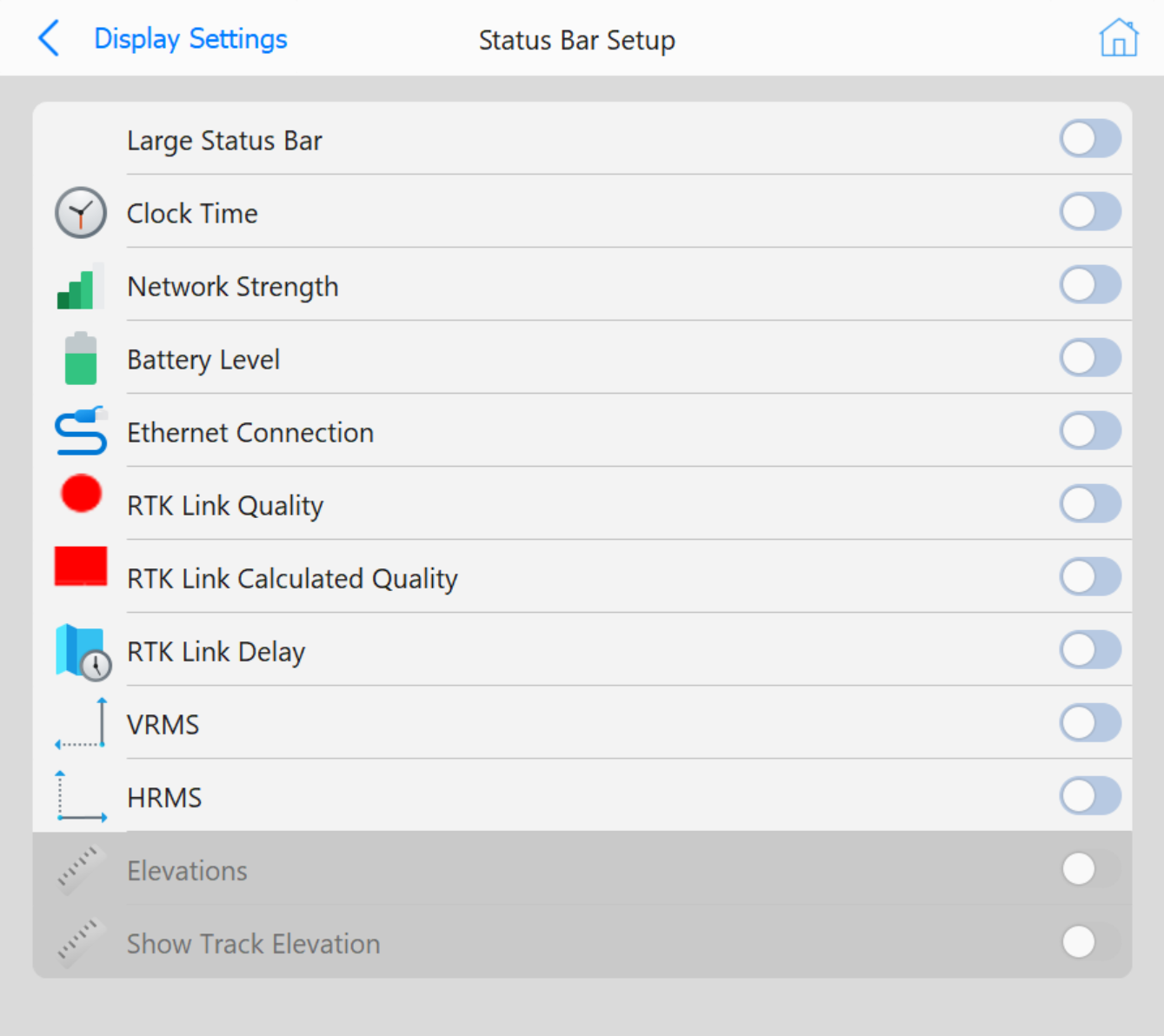 Status Bar Settings