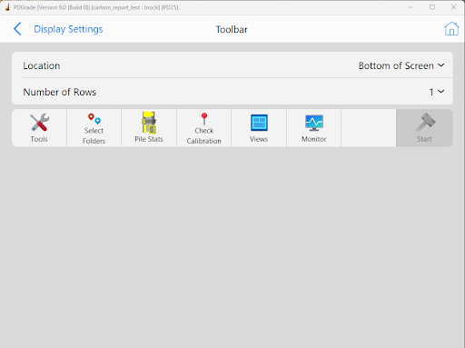 Toolbar Settings