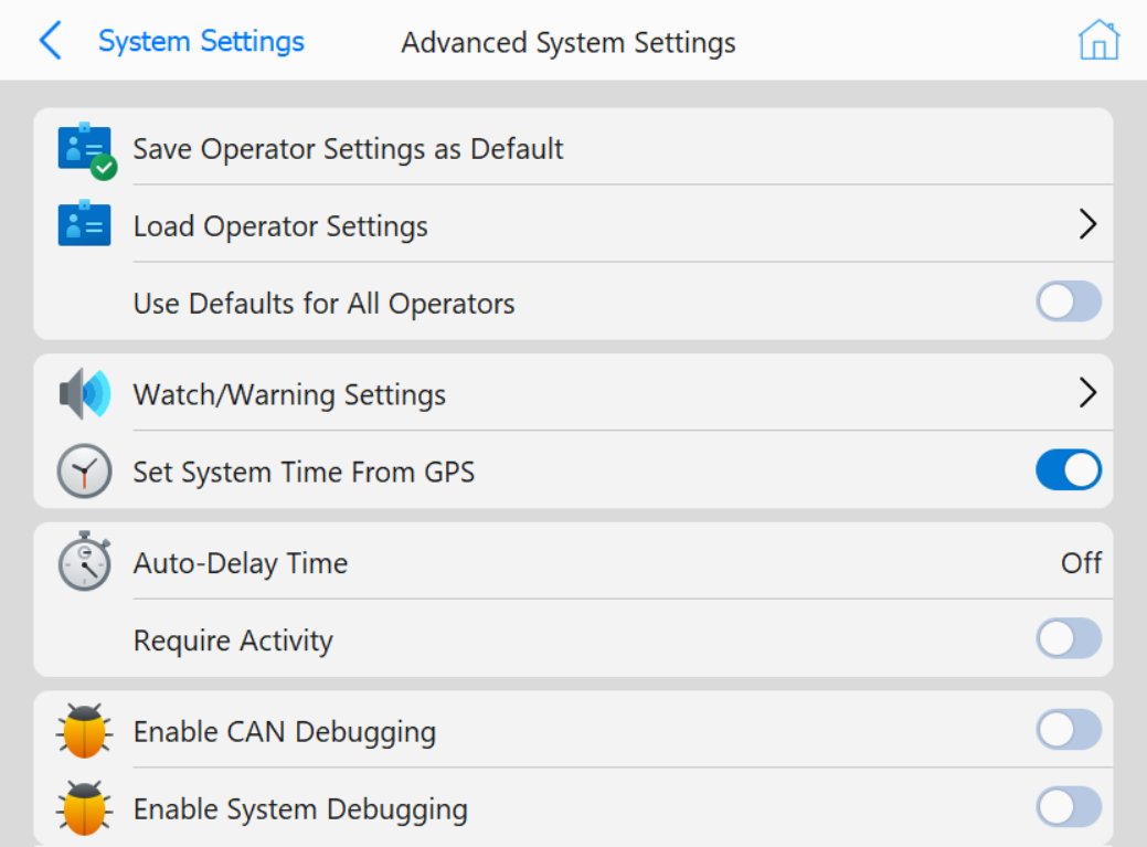 Advanced System Settings