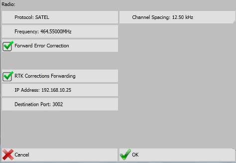 Radio Settings - Correction Forwarding