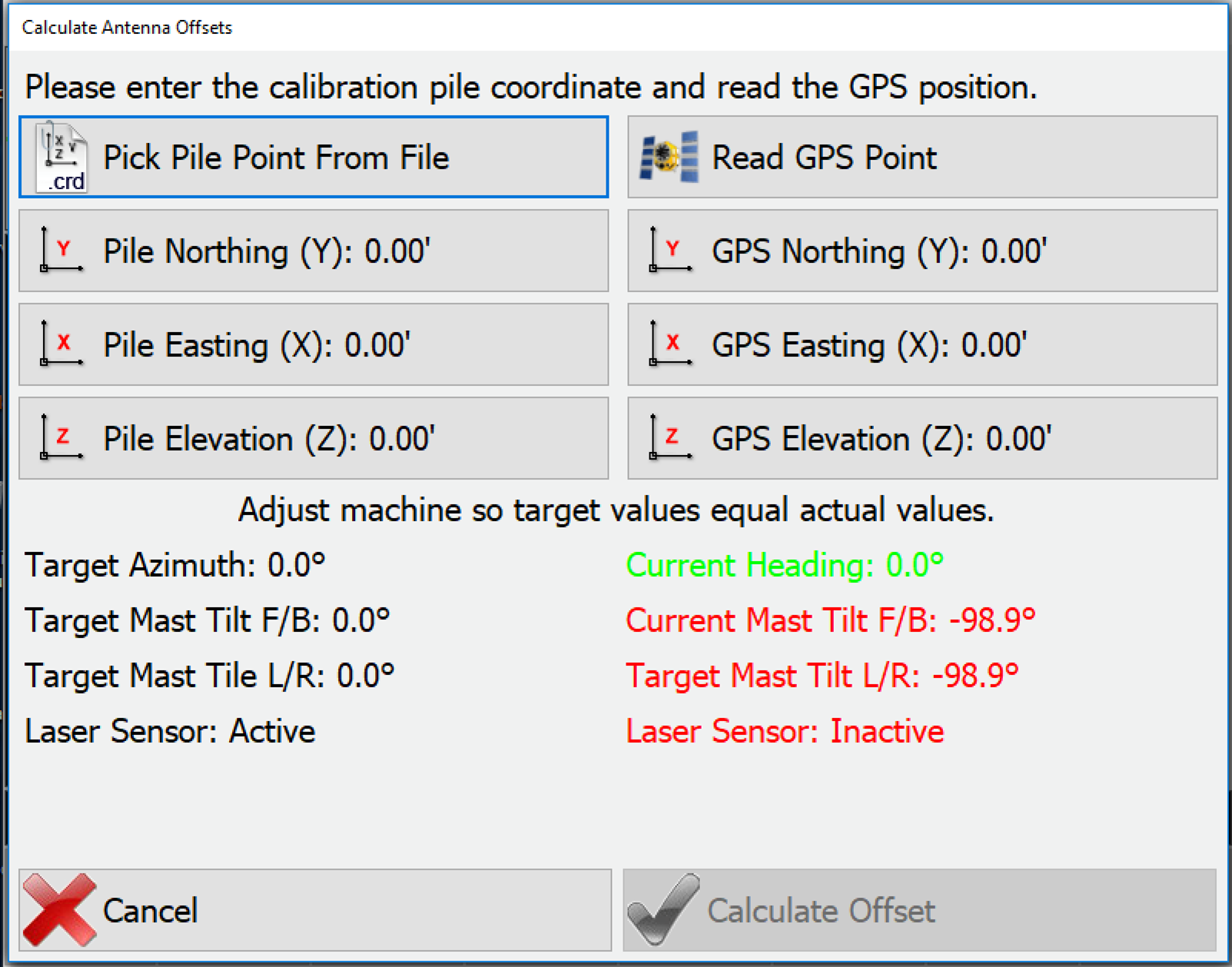 Select Calibration Pile