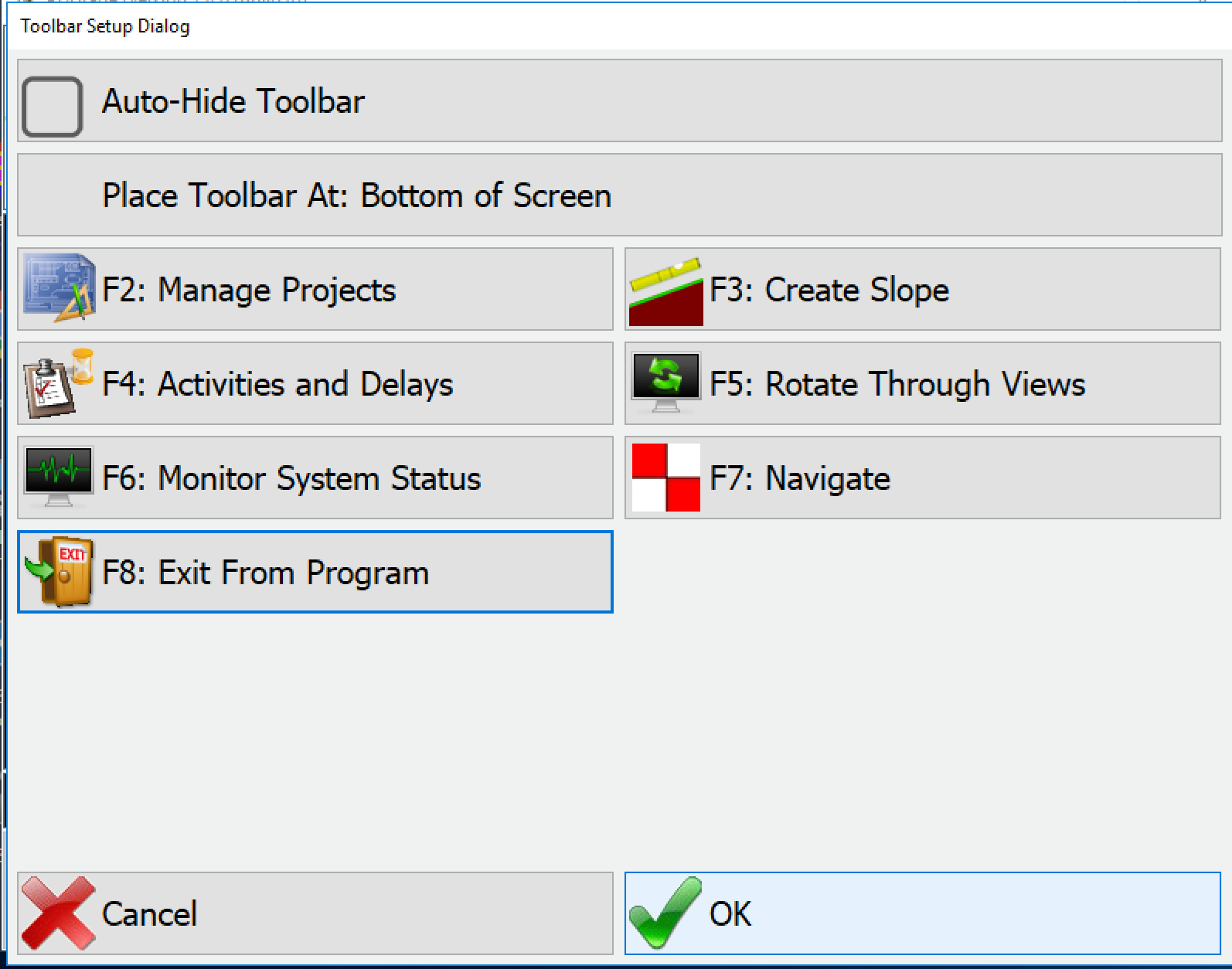 Toolbar Display Options
