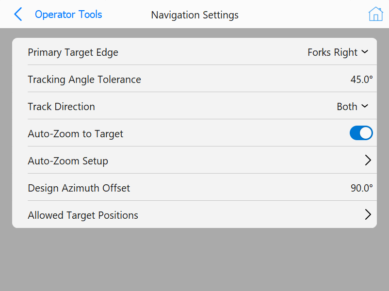 Navigation Settings