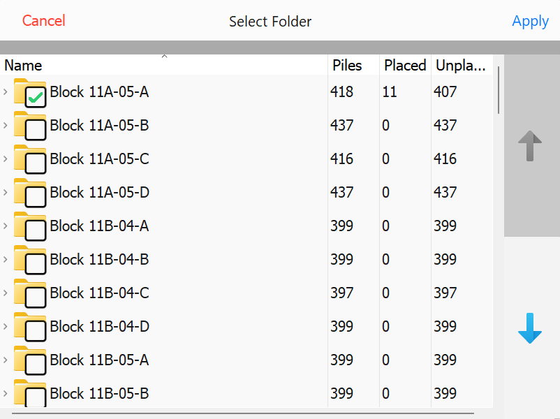 Select Pile Groups