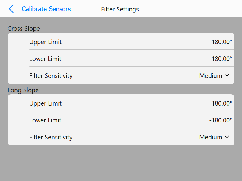 Filter Settings