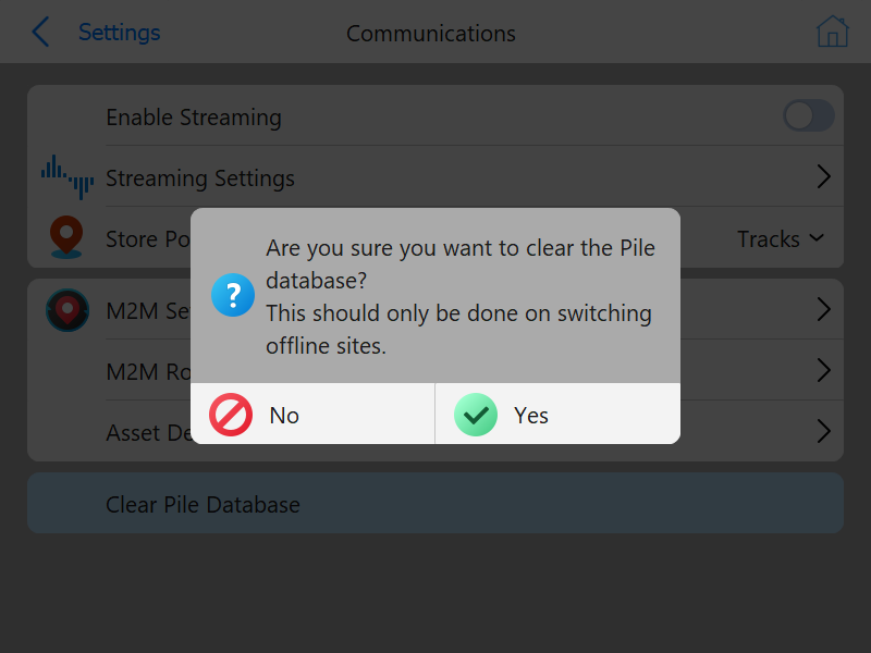 Clear Database Warning