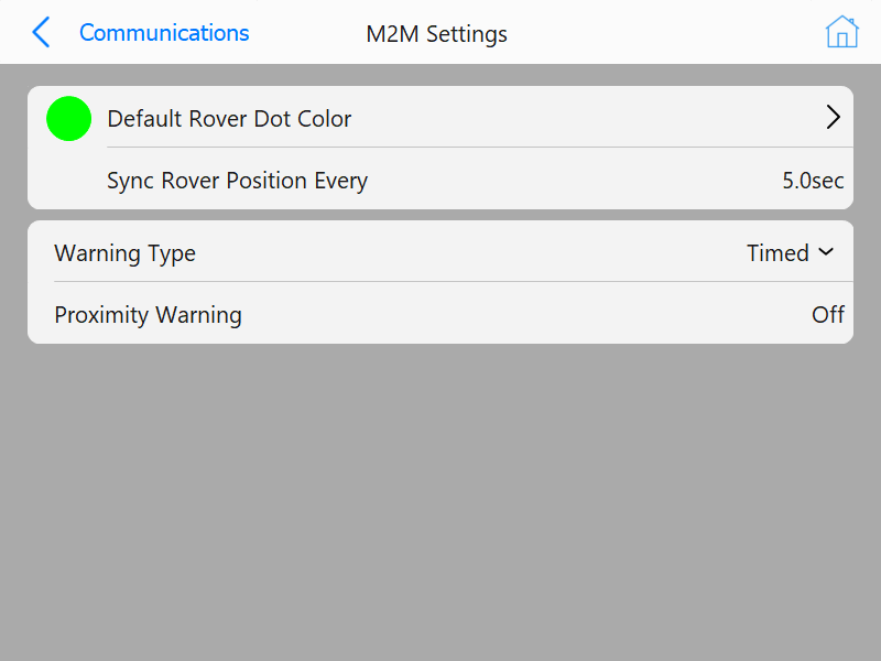 M2M Rover Settings