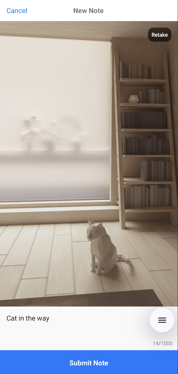 Pile Note camera view