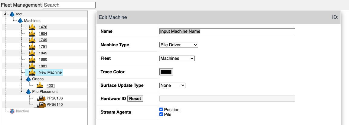 Add/Edit Machine