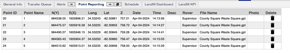 Manual Points in Report