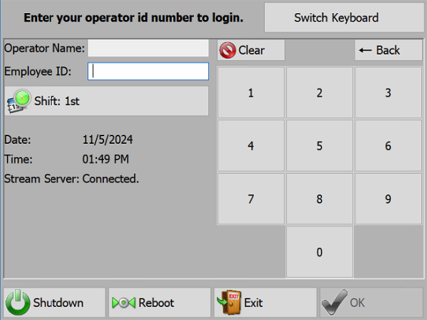 Operator Login