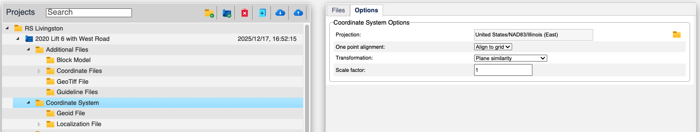 Project Coordinate System