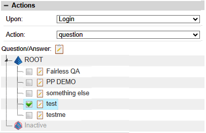 Questions Menu