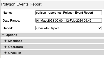 Polygon Report Menu