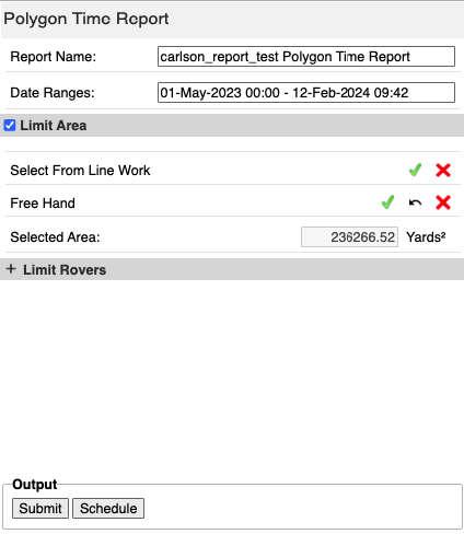 Polygon Time Report Menu