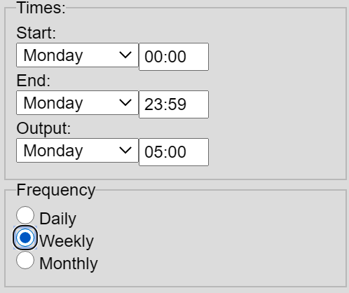 Schedule Weekly