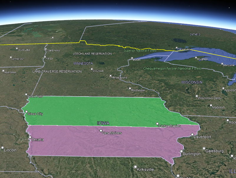 NAD83 Zones - Iowa