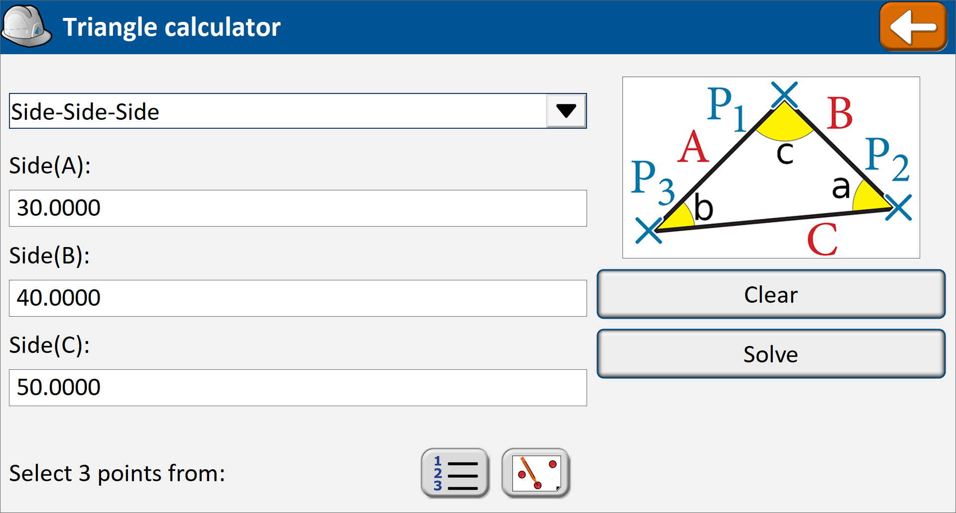 Triangle dialog