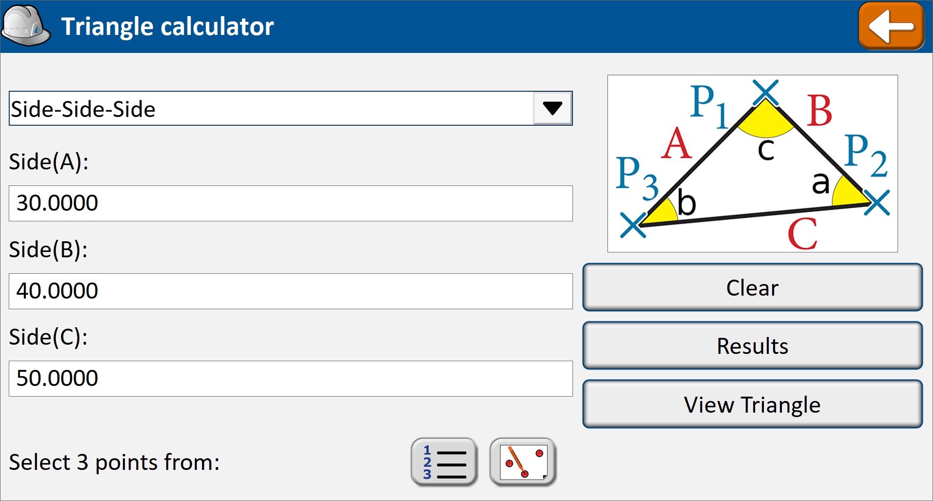 Triangle dialog