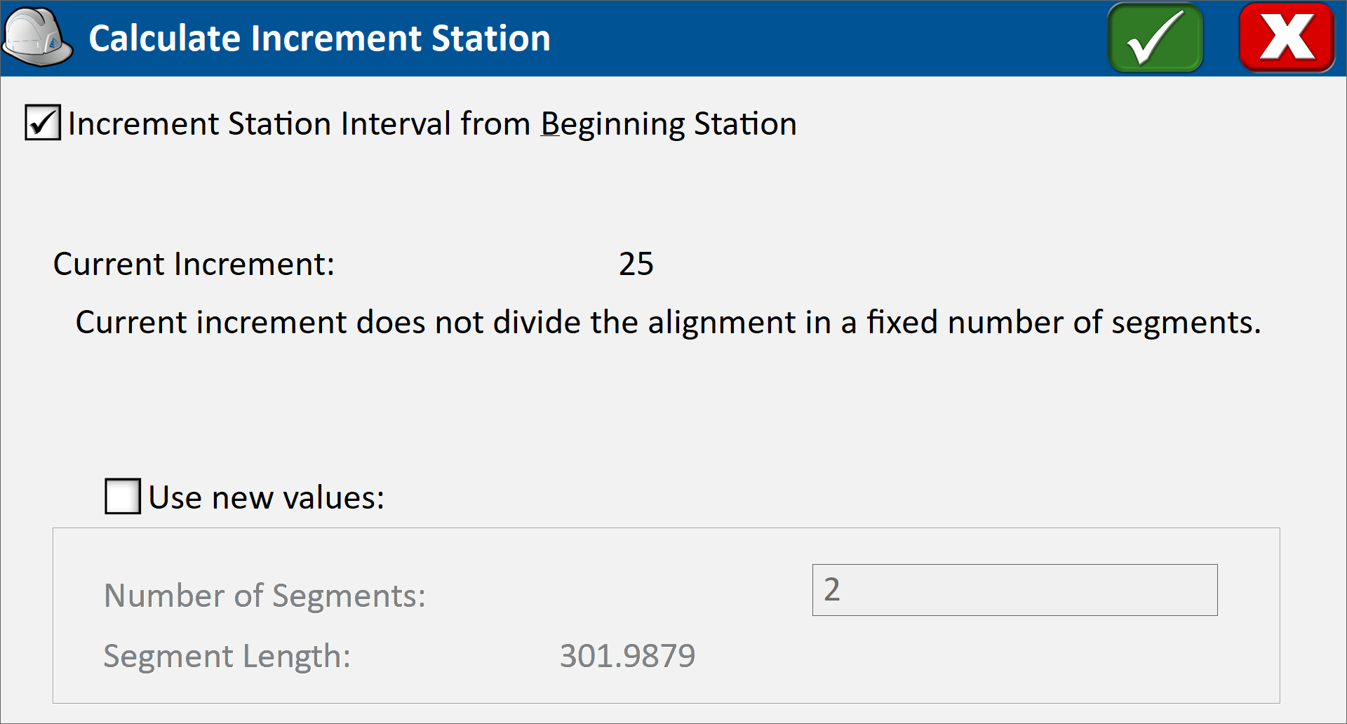 Calculate Increment Station