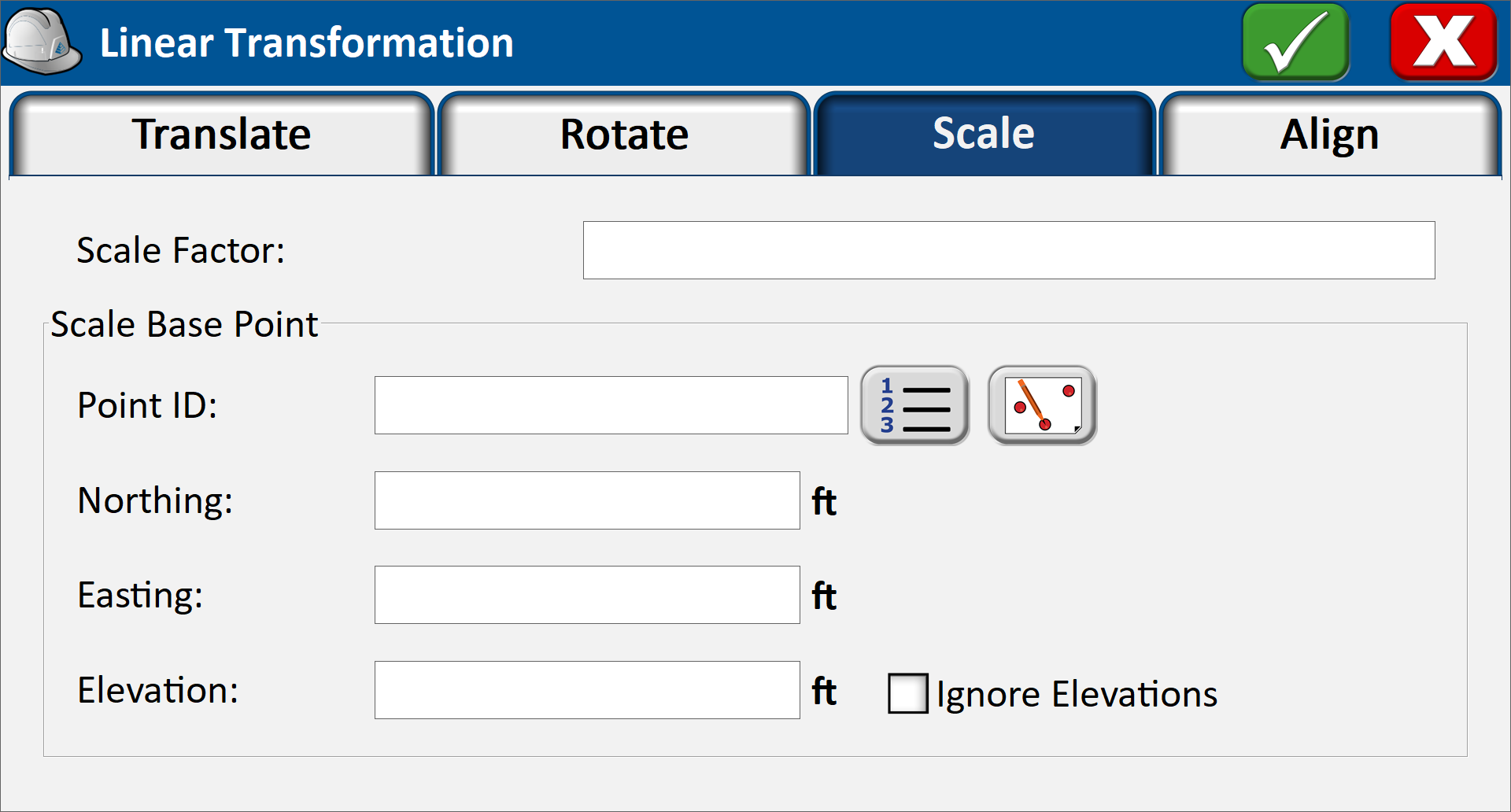 Scale tab