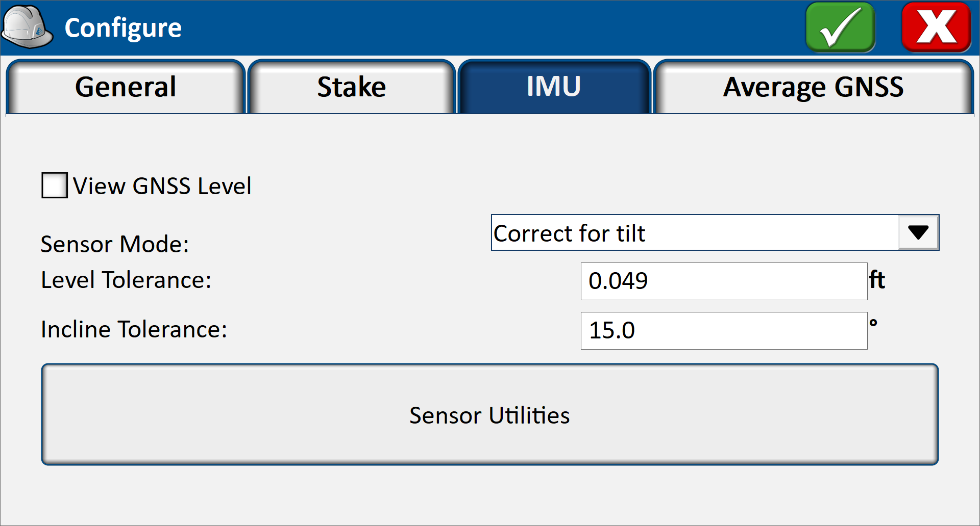 Configure - IMU