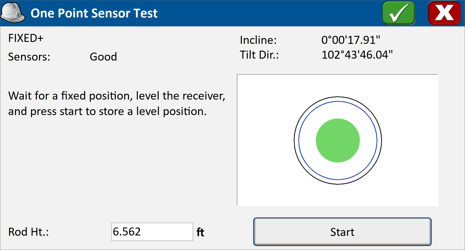 Start One Point Test