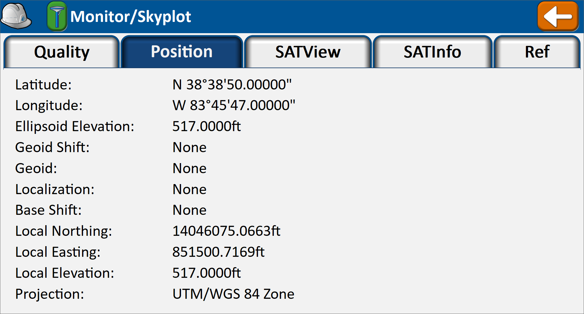 Monitor/Skyplot - Position