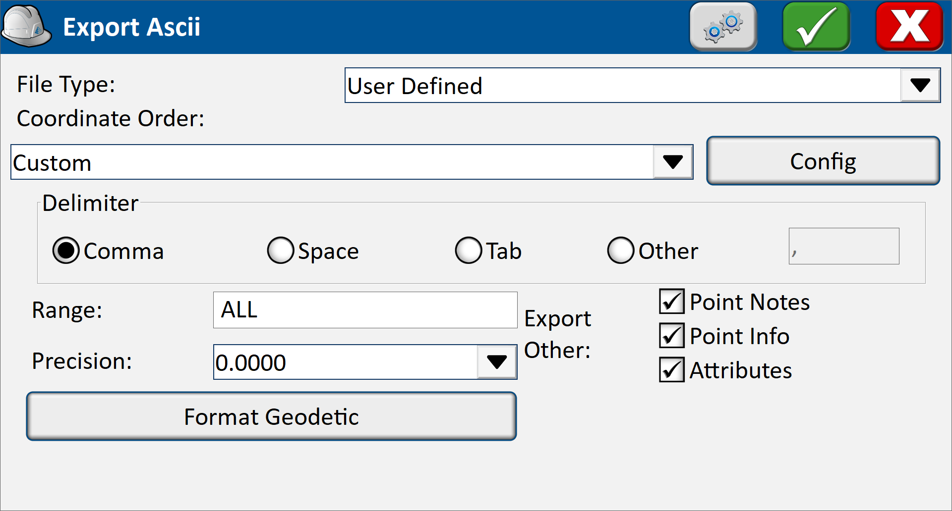 Export ASCII