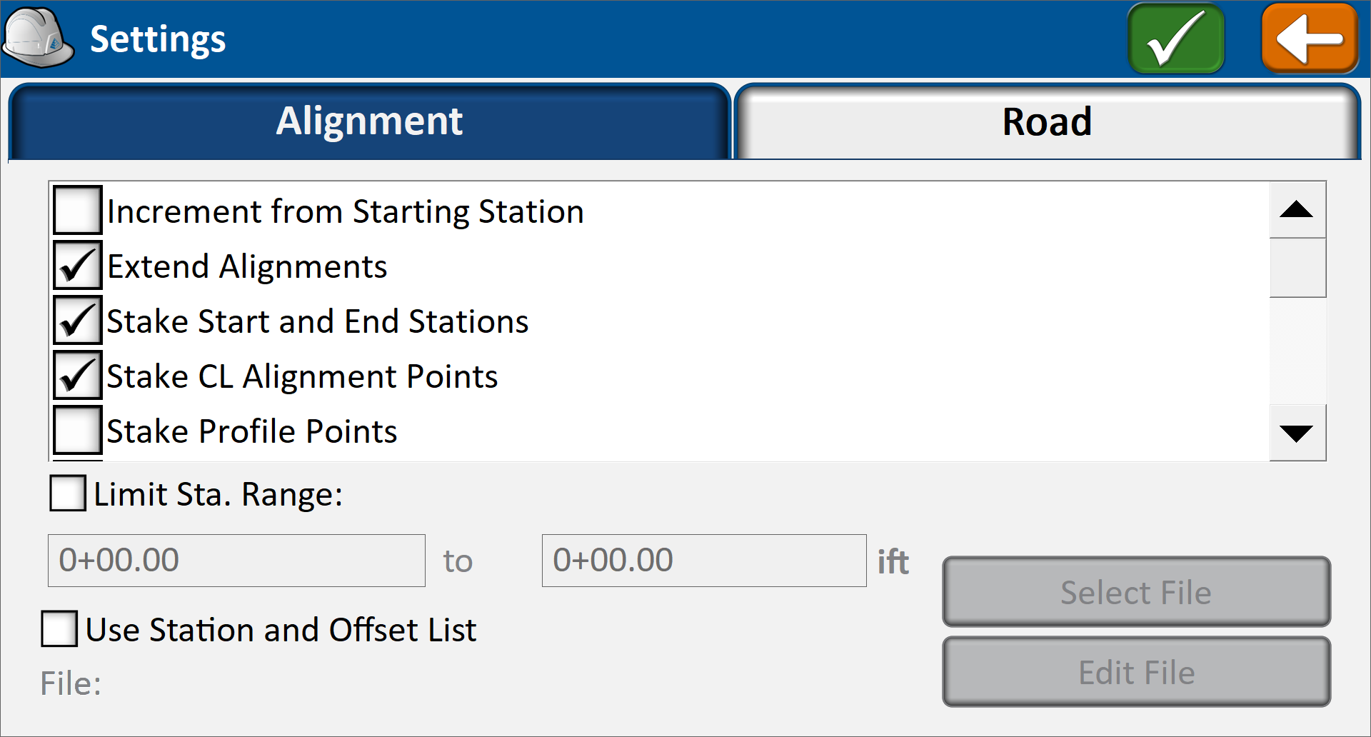 Alignment Settings