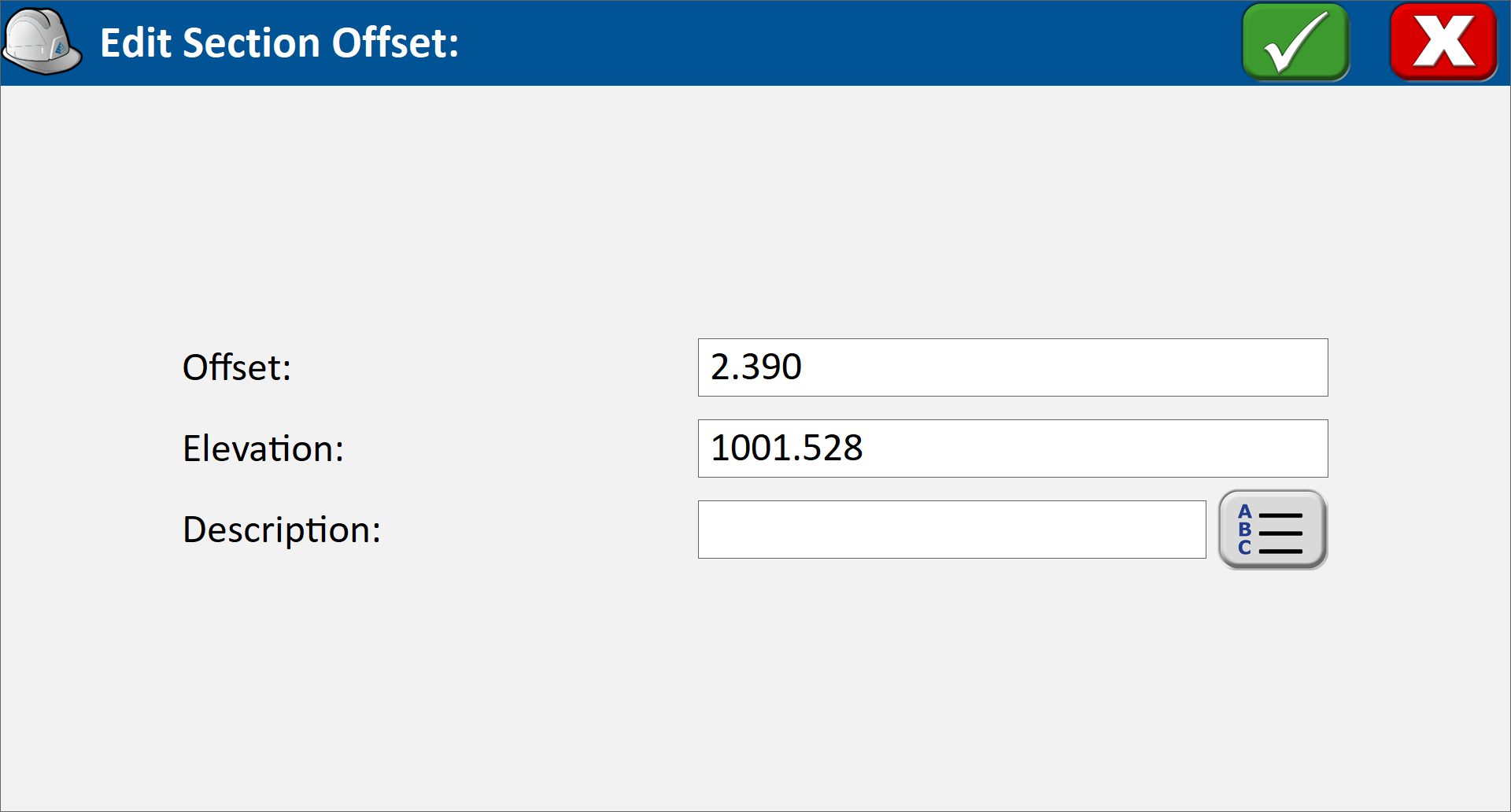 Add/Edit Section Offset