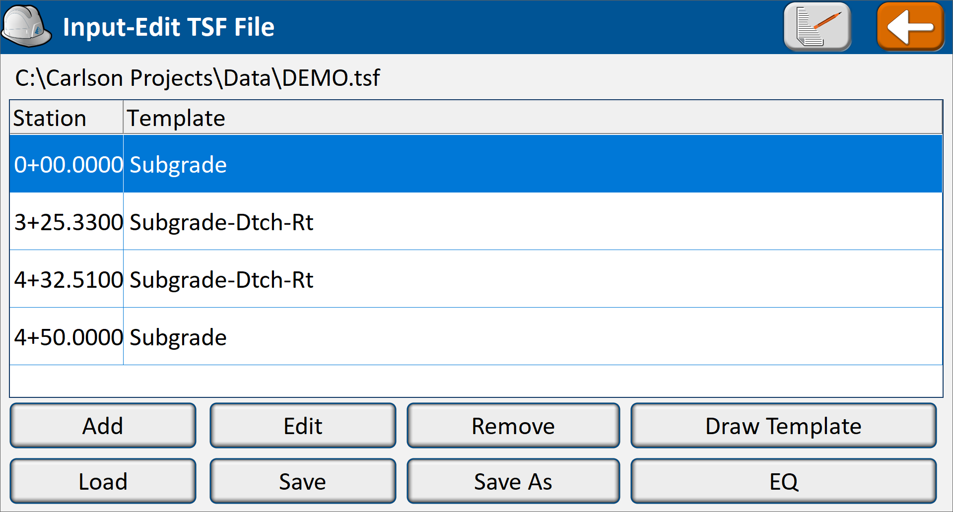 Input-Edit TSF File