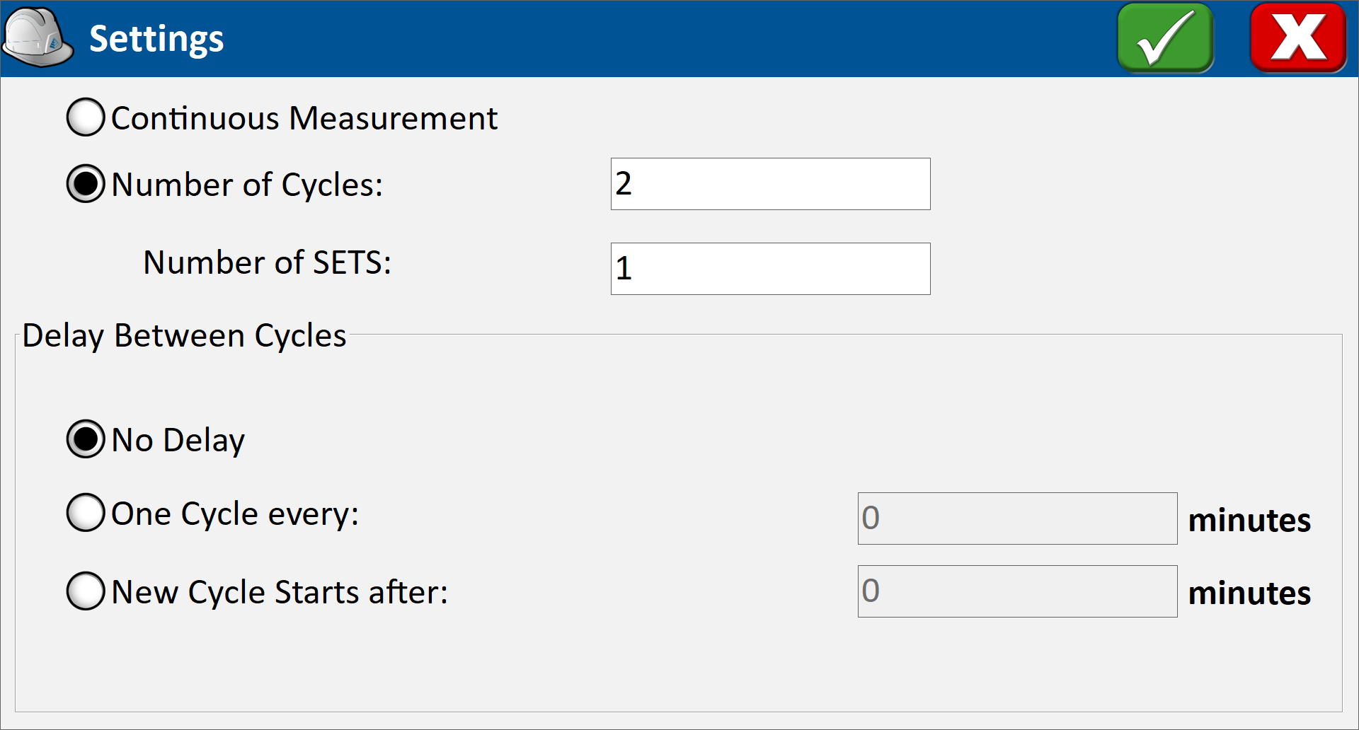 Measurment Settings