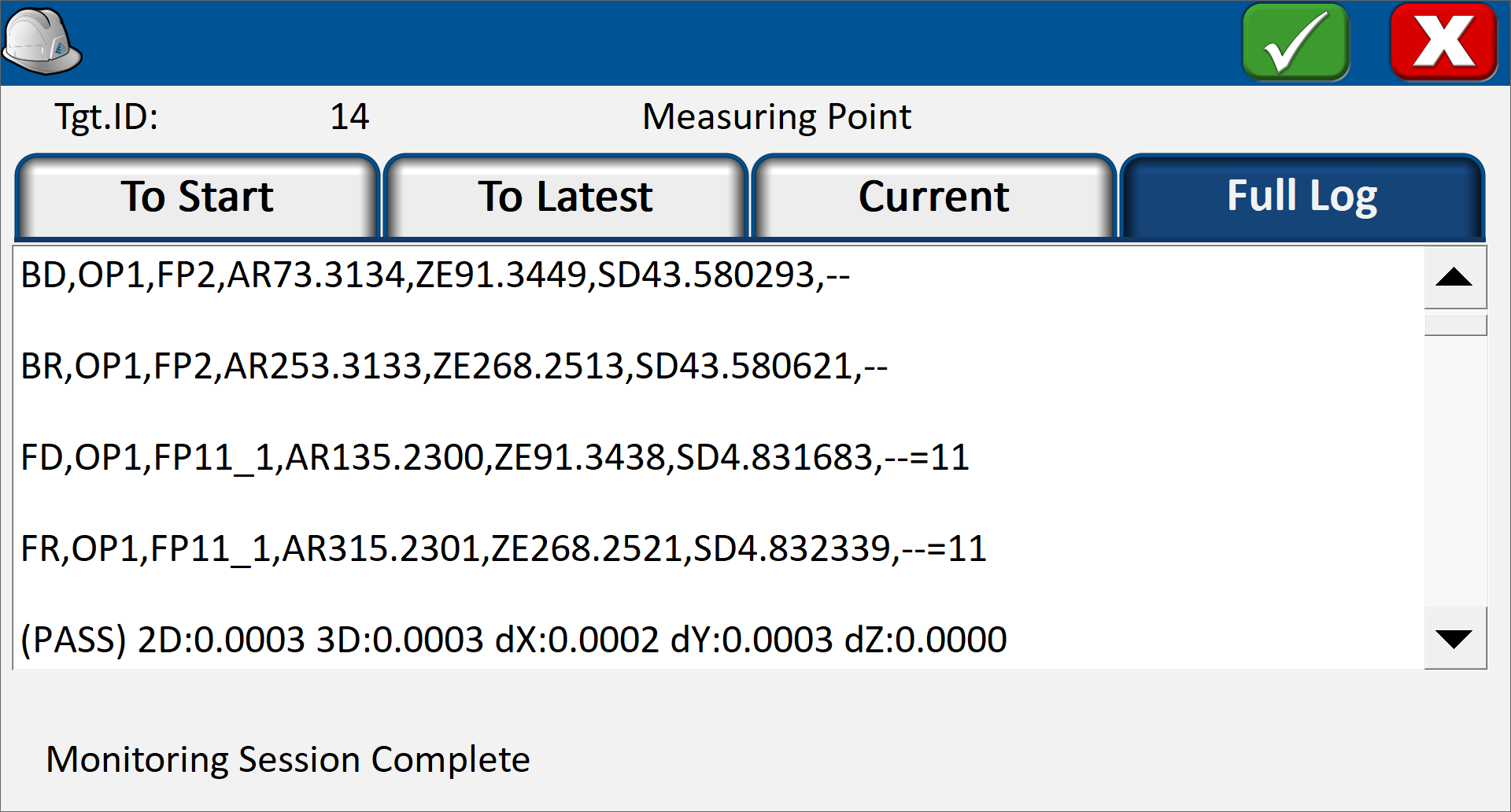 Measurment Results - Full Log