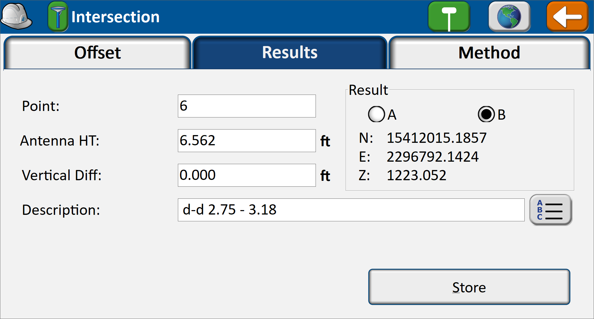 Results tab