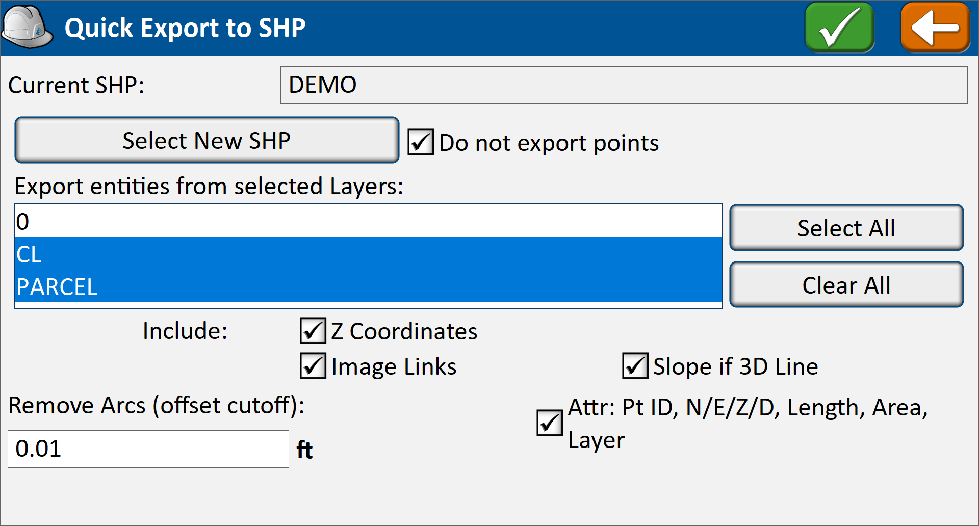 Quick Export SHP