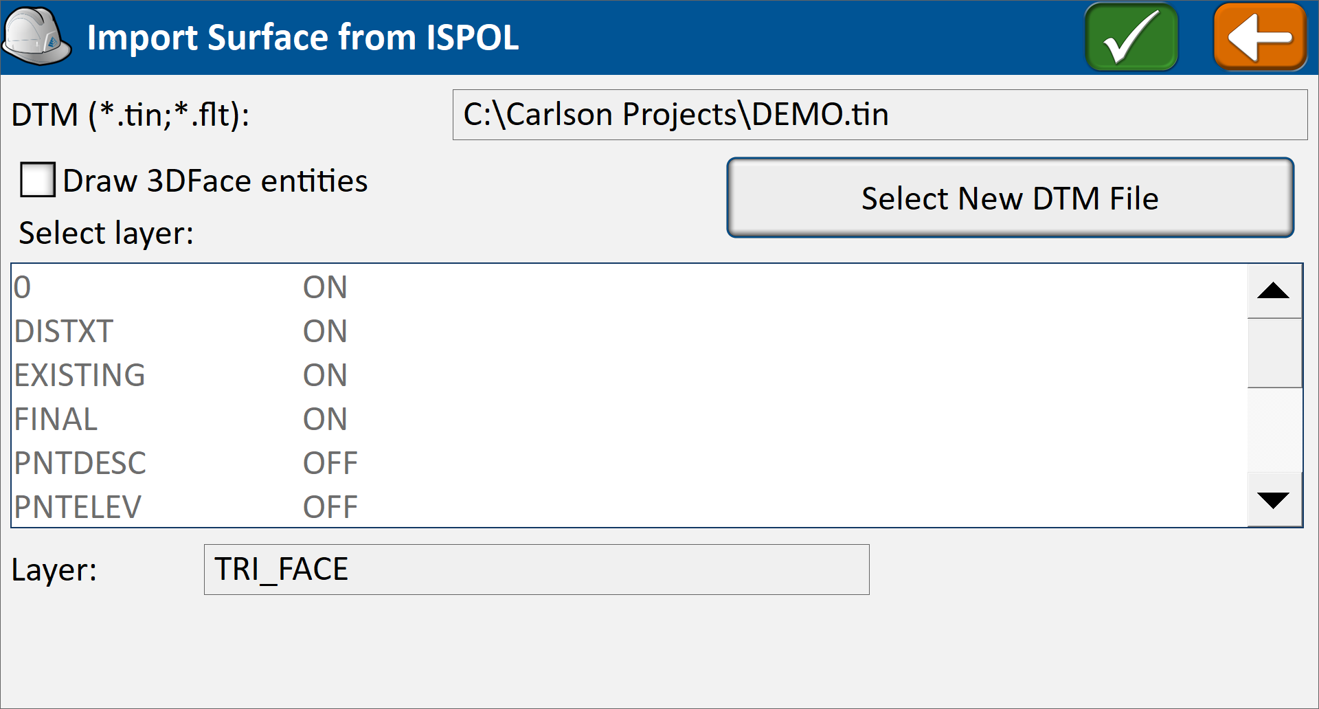 DTM from ISPOL